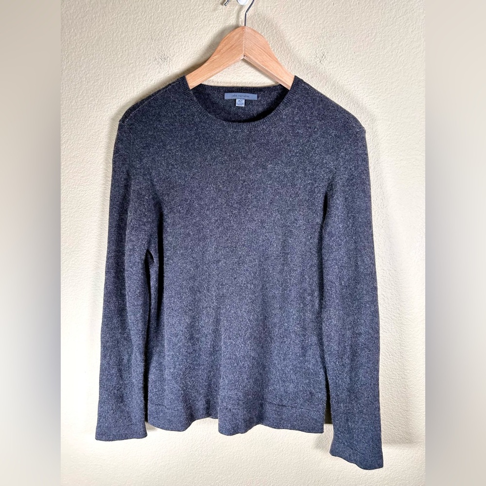 John Varvatos Men’s Gray Crewneck Sweater Fine Knit 100% Cashmere